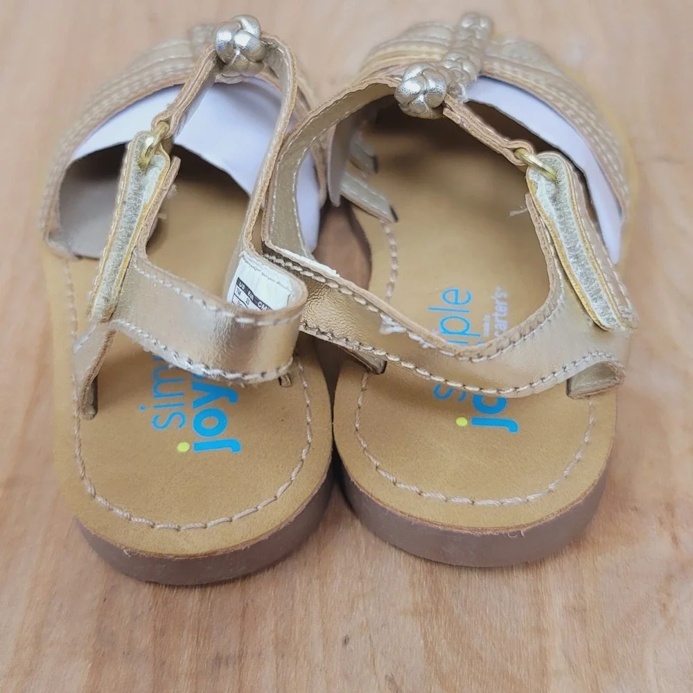 Sandals By Carters Toddler Size 7 Gold FREYA Style Eur 23